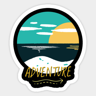 Beach summertime Adventure Explore the world travel lover palm tree sun Sticker